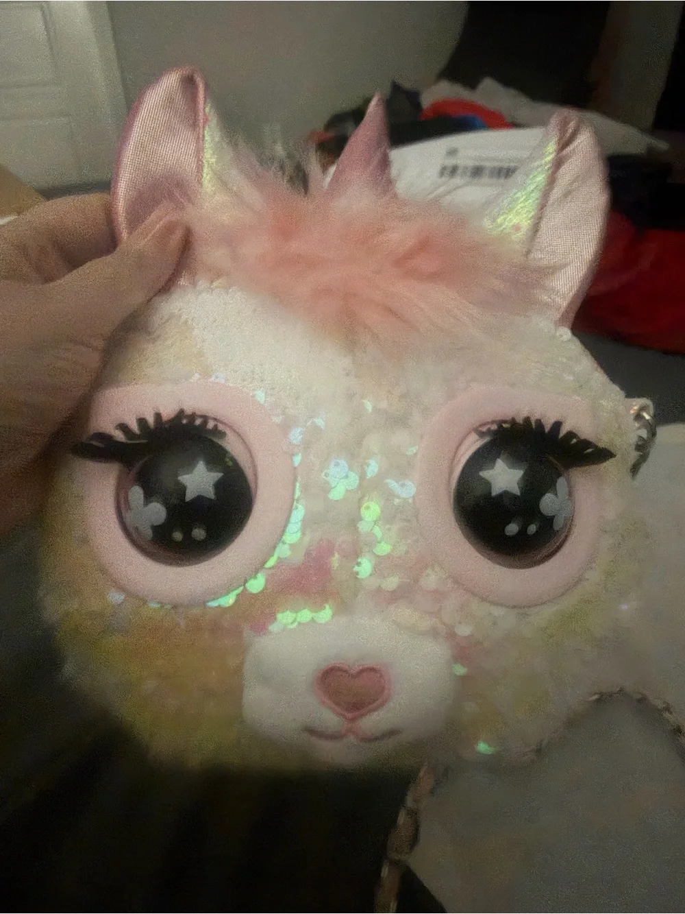 & Other Stories Pink & White Sequin Unicorn Crossbody Bag for Kids